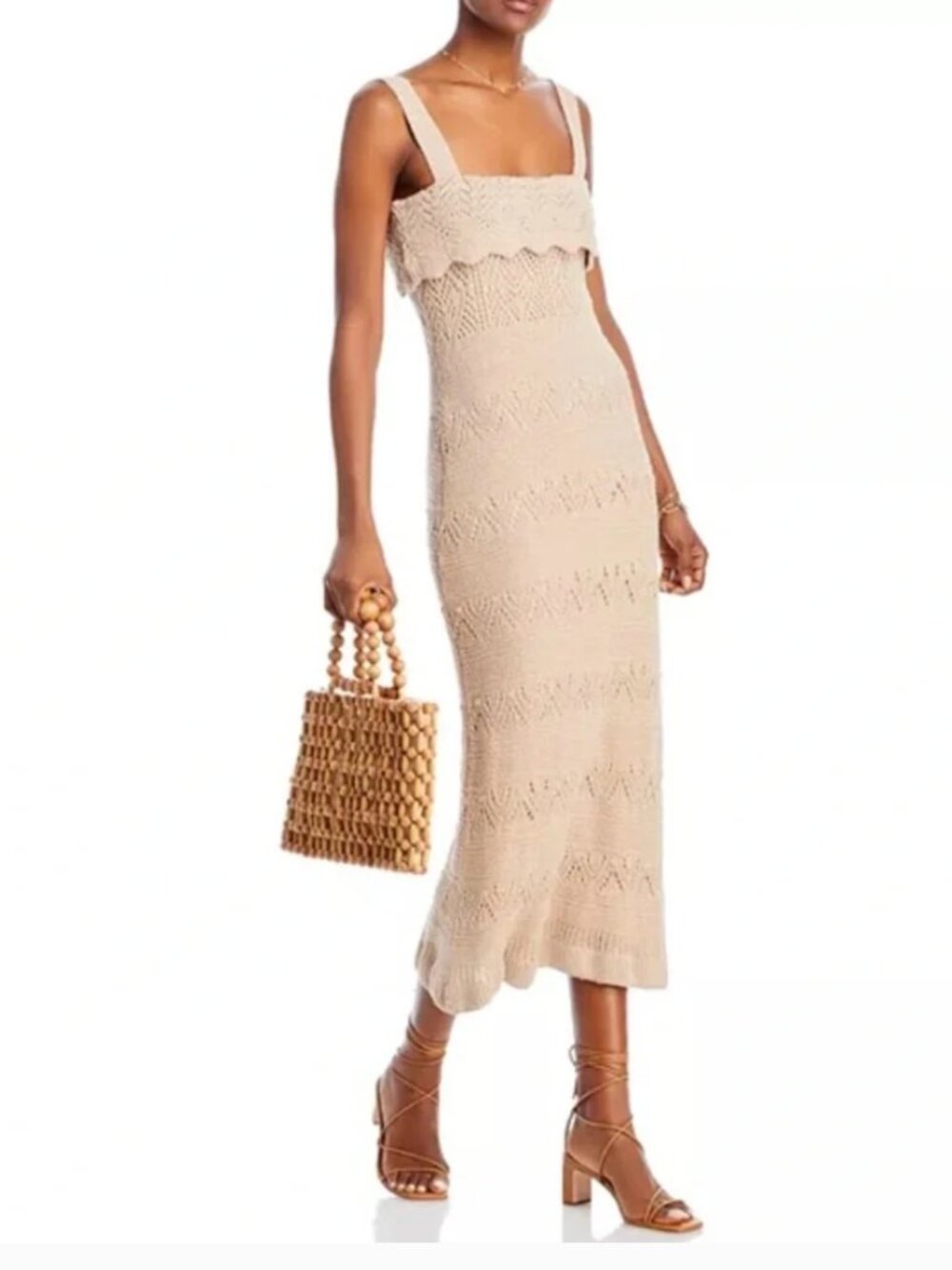 AQUA Crocheted Sleeveless Midi Dress- Size Small